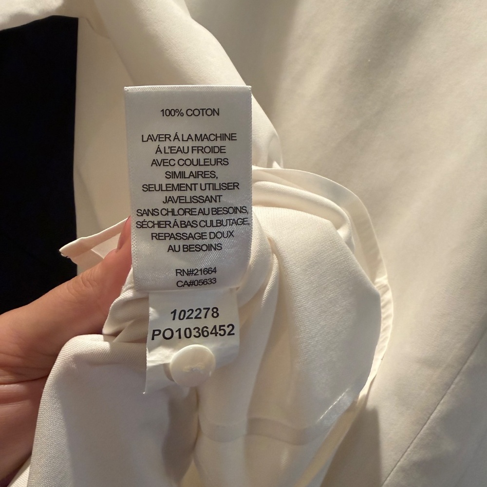 Foxcroft Women Non-Iron Fitted White Button Up Shirt Size 14 Work Blouse - Picture 6 of 6